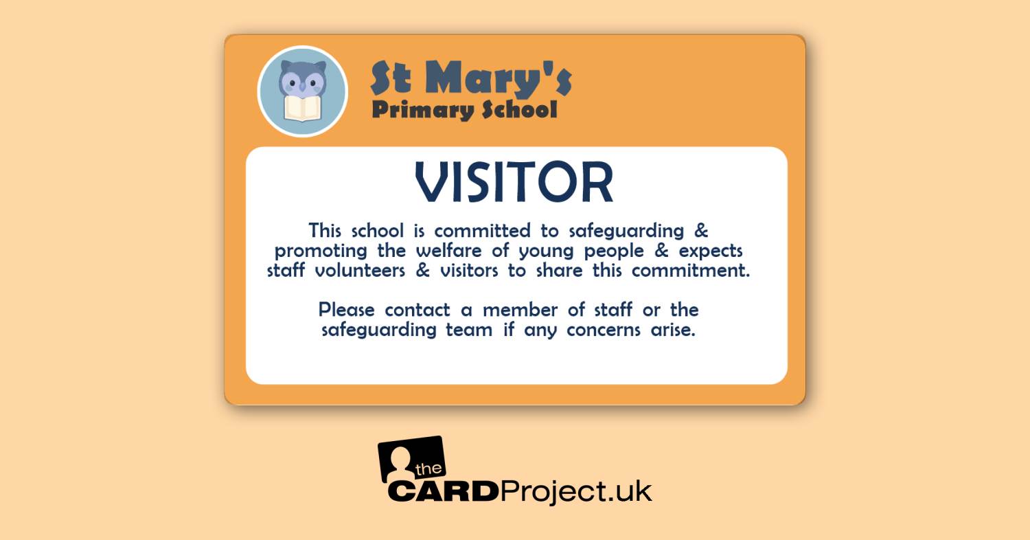 Primary School Visitor Card Wise Owl Orange